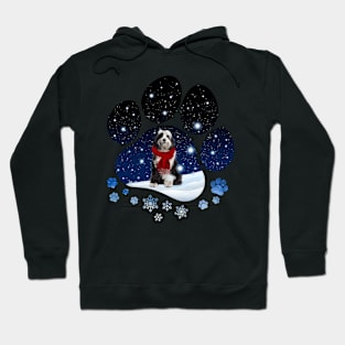 Snow Paw Tibetan Terrier Christmas Winter Holiday Hoodie